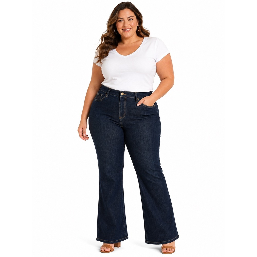 St. John Womens Dark Wash Studded Floral Bootcut Jeans Indigo Size 14 Stretch